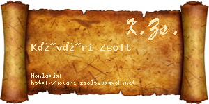 Kővári Zsolt névjegykártya